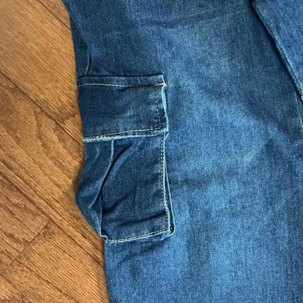 Vigoss Navy Cargo Wide Leg Teenager Girls Jeans Size 8 NWT - Picture 3 of 5